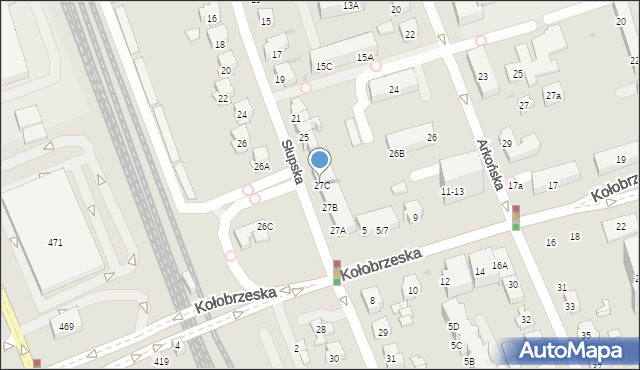 Gdańsk, Słupska, 27C, mapa Gdańska