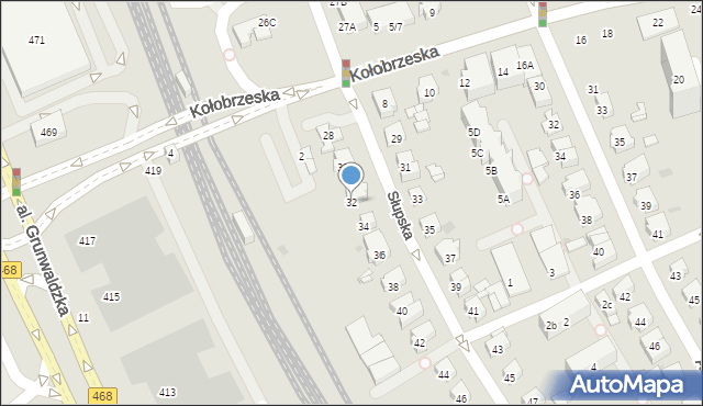 Gdańsk, Słupska, 32, mapa Gdańska