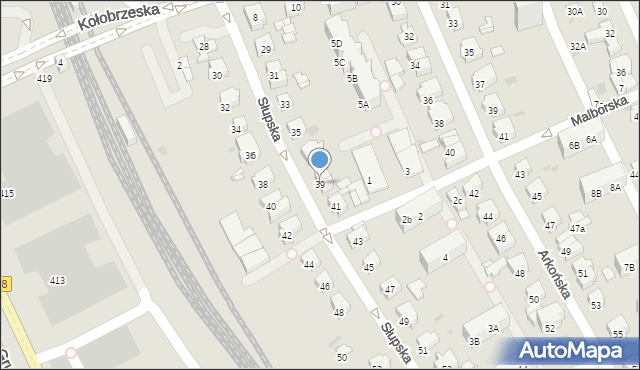 Gdańsk, Słupska, 39, mapa Gdańska