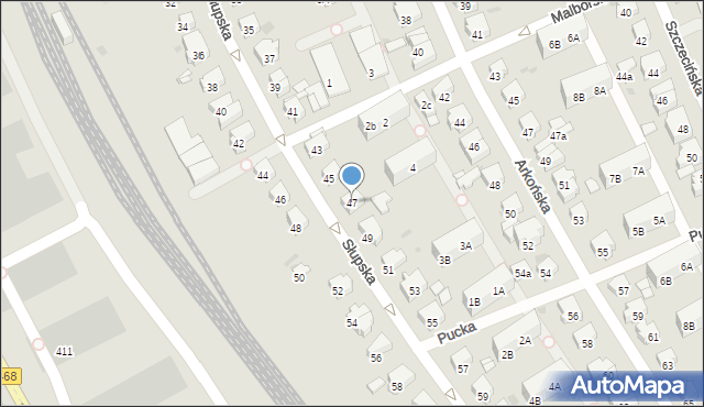 Gdańsk, Słupska, 47, mapa Gdańska