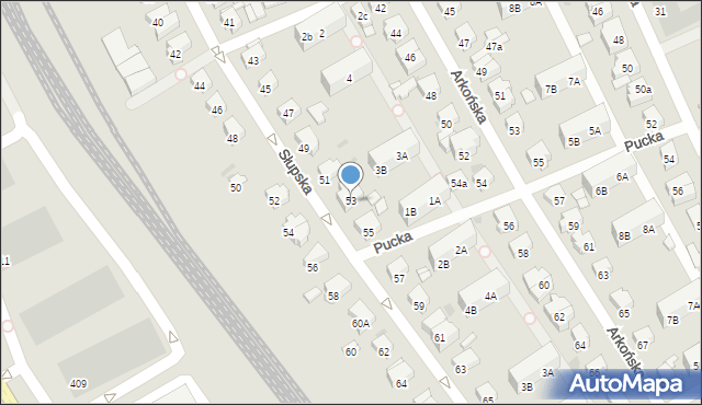 Gdańsk, Słupska, 53, mapa Gdańska
