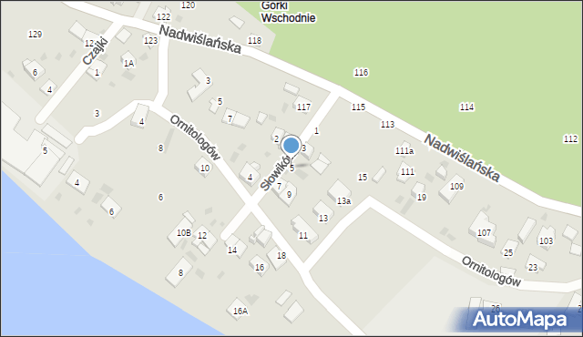 Gdańsk, Słowików, 5, mapa Gdańska