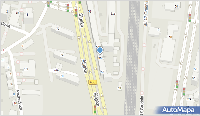 Gdynia, Śląska, 55, mapa Gdyni