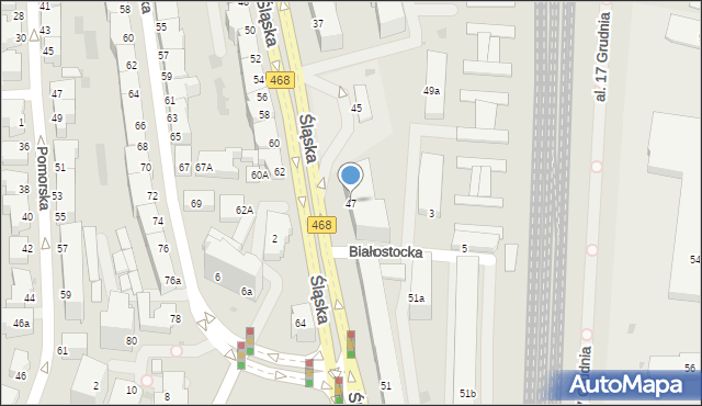 Gdynia, Śląska, 47, mapa Gdyni