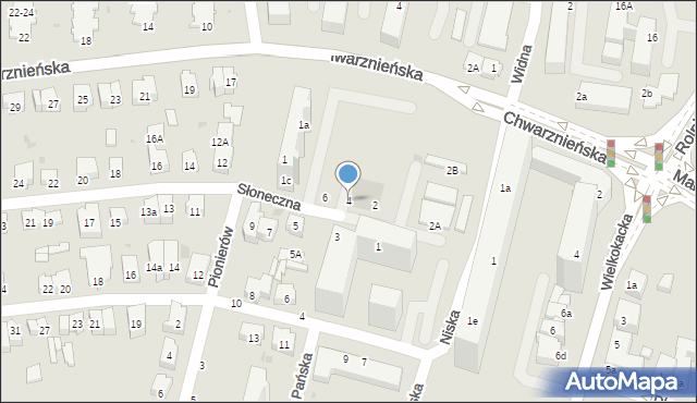 Gdynia, Słoneczna, 4, mapa Gdyni