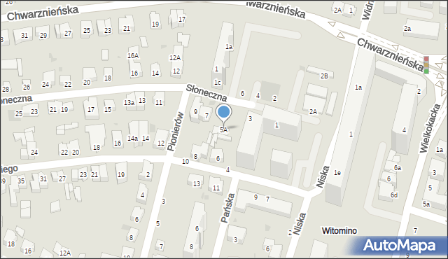 Gdynia, Słoneczna, 5A, mapa Gdyni