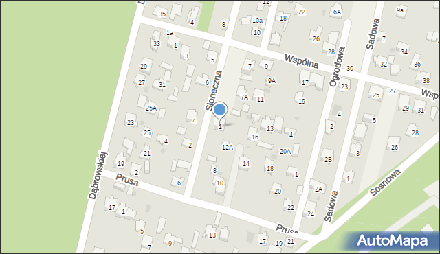 Glina, Słoneczna, 1, mapa Glina