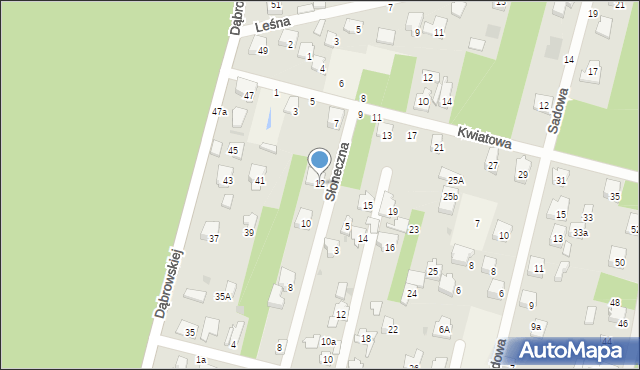 Glina, Słoneczna, 12, mapa Glina