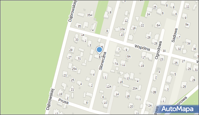 Glina, Słoneczna, 6, mapa Glina