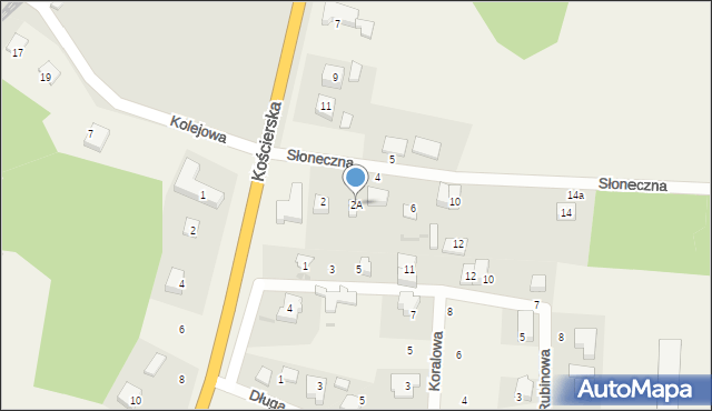 Glincz, Słoneczna, 2A, mapa Glincz