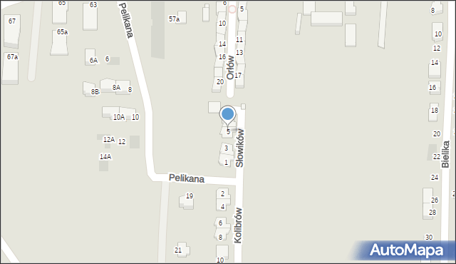 Gliwice, Słowików, 5, mapa Gliwic