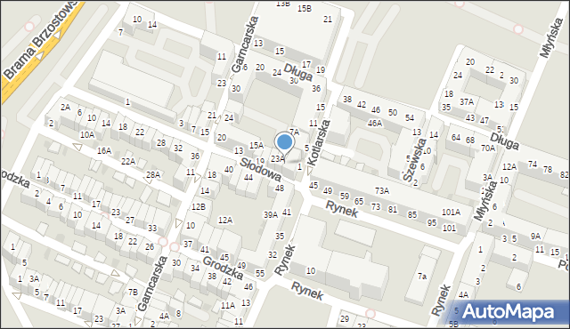 Głogów, Słodowa, 25A, mapa Głogów