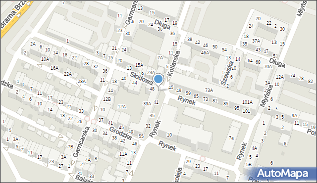 Głogów, Słodowa, 50, mapa Głogów