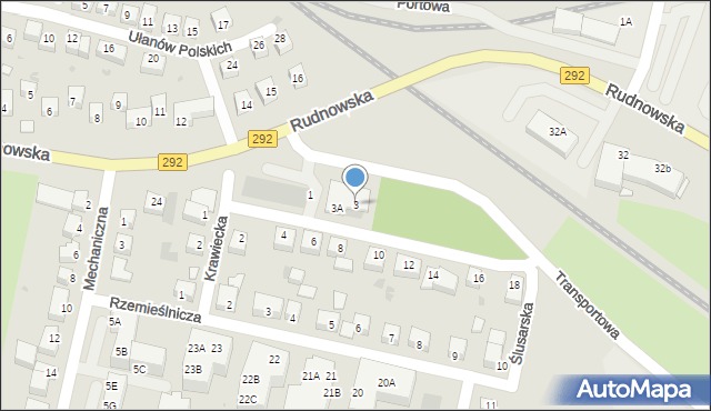 Głogów, Ślusarska, 3, mapa Głogów