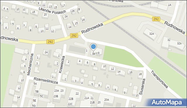 Głogów, Ślusarska, 3A, mapa Głogów