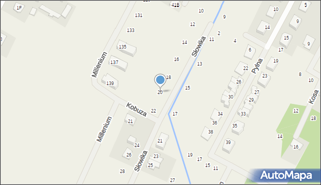 Głosków, Słowika, 20, mapa Głosków