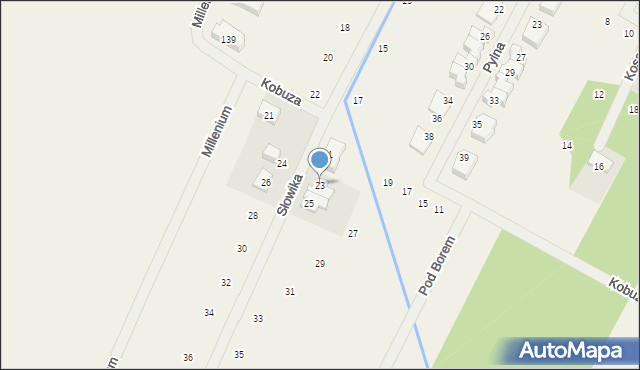 Głosków, Słowika, 23, mapa Głosków