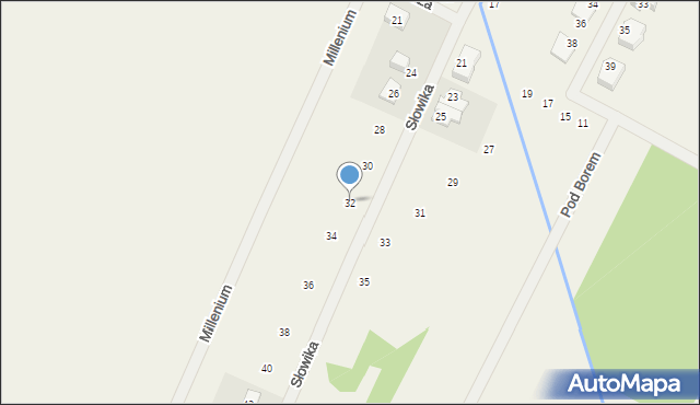 Głosków, Słowika, 32, mapa Głosków