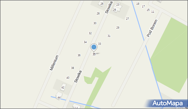 Głosków, Słowika, 35, mapa Głosków
