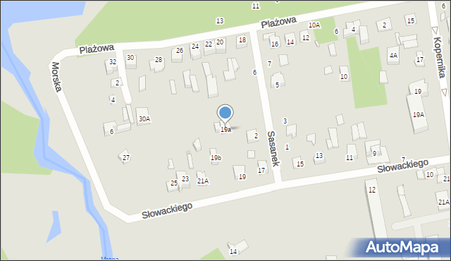 Głowno, Słowackiego Juliusza, 19a, mapa Głowno