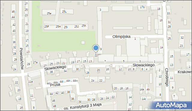 Głubczyce, Słowackiego Juliusza, 11, mapa Głubczyce