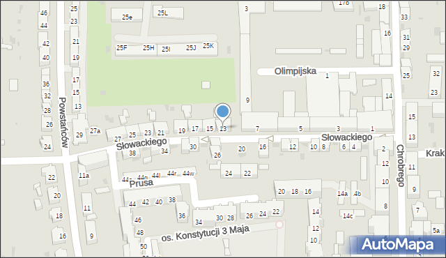 Głubczyce, Słowackiego Juliusza, 13, mapa Głubczyce