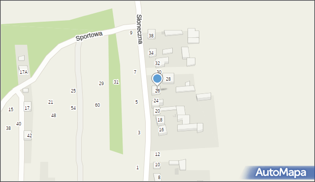 Gniazdów, Słoneczna, 26, mapa Gniazdów