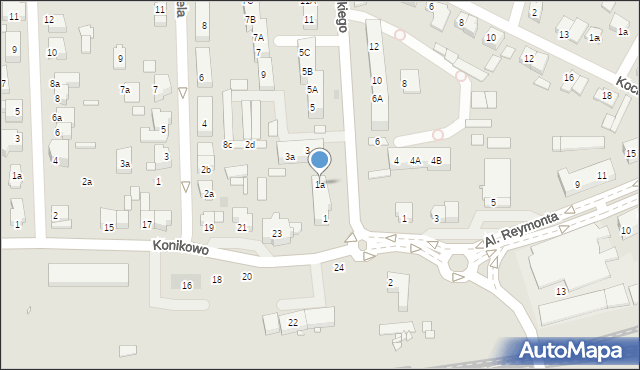 Gniezno, Słowackiego Juliusza, 1a, mapa Gniezna