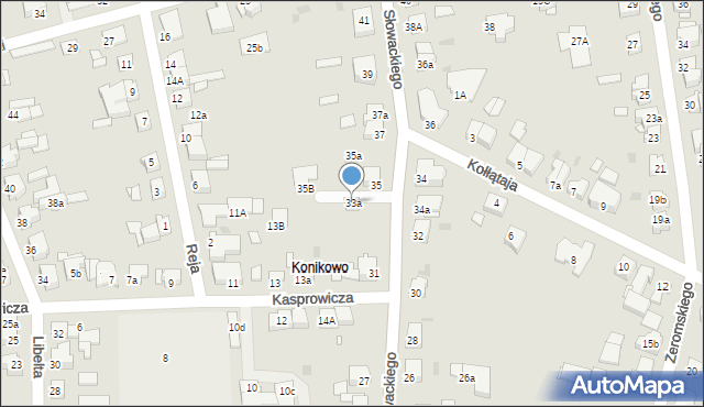 Gniezno, Słowackiego Juliusza, 33a, mapa Gniezna