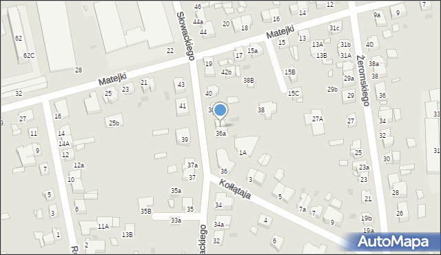 Gniezno, Słowackiego Juliusza, 36b, mapa Gniezna