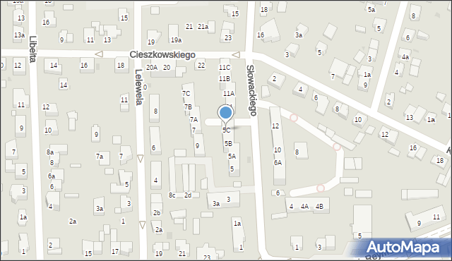 Gniezno, Słowackiego Juliusza, 5C, mapa Gniezna