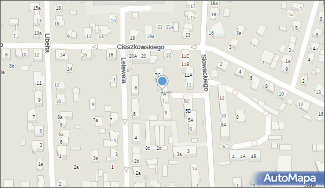 Gniezno, Słowackiego Juliusza, 7A, mapa Gniezna