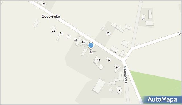 Gogolewko, Słonecznikowa, 34, mapa Gogolewko