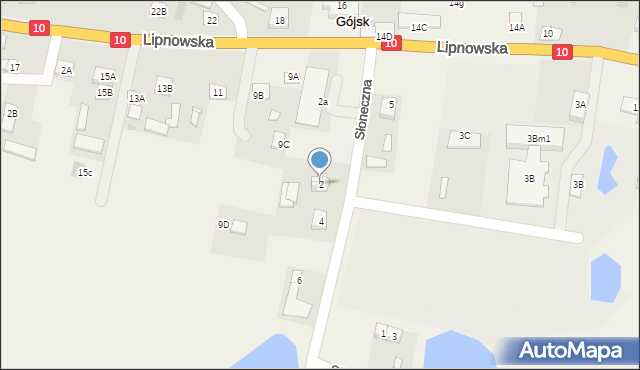 Gójsk, Słoneczna, 2, mapa Gójsk