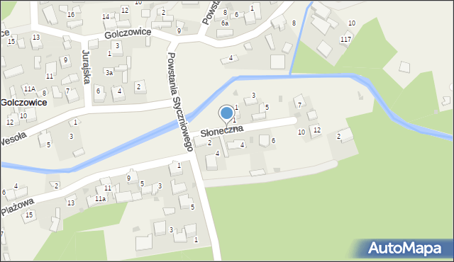 Golczowice, Słoneczna, 8, mapa Golczowice