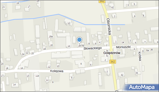 Golędzinów, Słowackiego Juliusza, 10, mapa Golędzinów