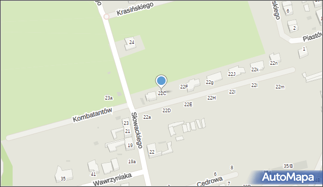 Goleniów, Słowackiego Juliusza, 22C, mapa Goleniów
