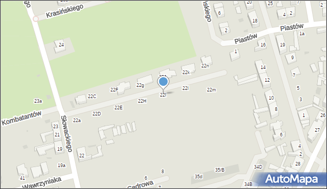 Goleniów, Słowackiego Juliusza, 22I, mapa Goleniów