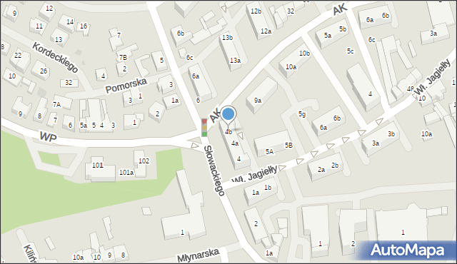 Goleniów, Słowackiego Juliusza, 4b, mapa Goleniów