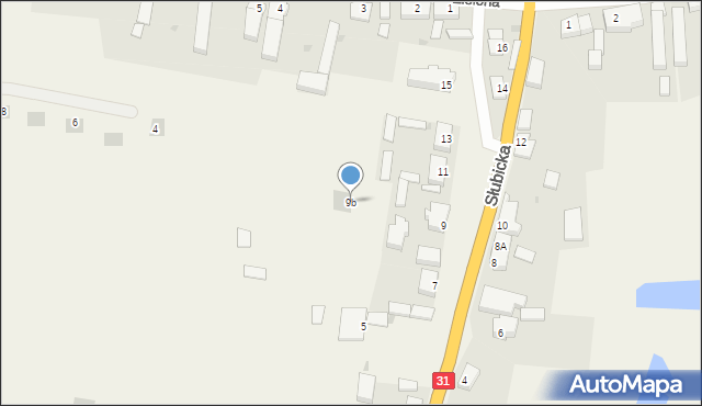 Golice, Słubicka, 9b, mapa Golice