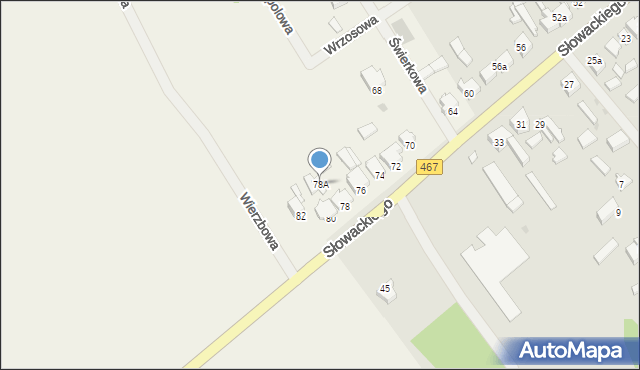 Golina, Słowackiego Juliusza, 78A, mapa Golina