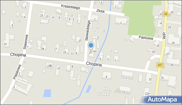 Gorzów Śląski, Słowackiego Juliusza, 13a, mapa Gorzów Śląski