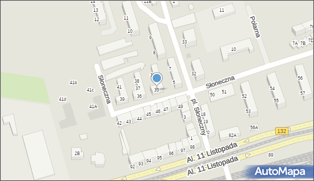 Gorzów Wielkopolski, Słoneczna, 33, mapa Gorzów Wielkopolski