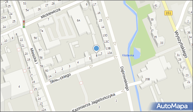 Gorzów Wielkopolski, Słowackiego Juliusza, 6, mapa Gorzów Wielkopolski