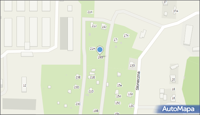 Grabowo Kościerskie, Słoneczna, 19G, mapa Grabowo Kościerskie