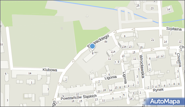 Grodków, Słowackiego Juliusza, 4, mapa Grodków