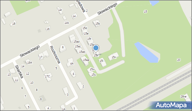Grodzisk Mazowiecki, Słowackiego Juliusza, 15k, mapa Grodzisk Mazowiecki