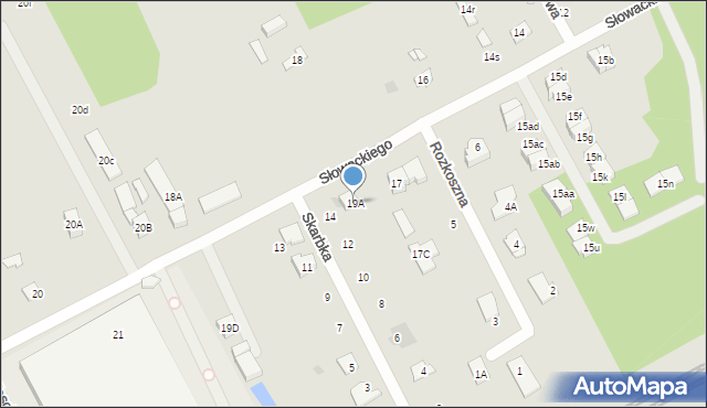 Grodzisk Mazowiecki, Słowackiego Juliusza, 19A, mapa Grodzisk Mazowiecki