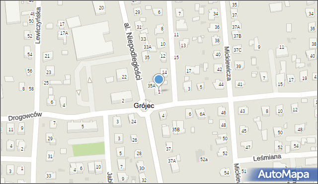 Grójec, Słowackiego Juliusza, 1, mapa Grójec