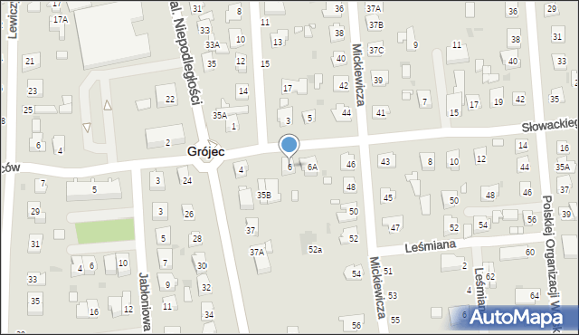 Grójec, Słowackiego Juliusza, 6, mapa Grójec